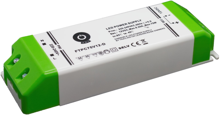 Zasilacz POS LED Driver 12V/7.5A (90W) CV SSVL series FTPC100V12-L (5902135152515) - obraz 1