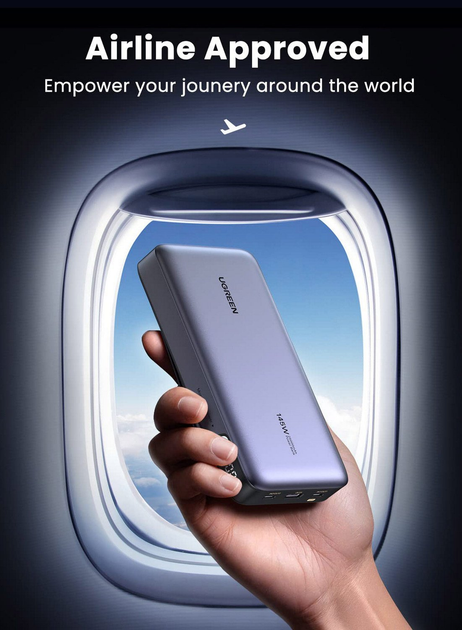 Powerbank Ugreen PB205 25000mAh 145W USB-C Grey (6941876213528) - obraz 10
