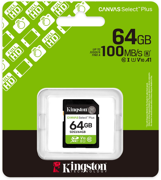 Kingston SDXC 64GB Canvas Select Plus Class 10 UHS-I U1 V10 (SDS3/64GB) - obraz 3