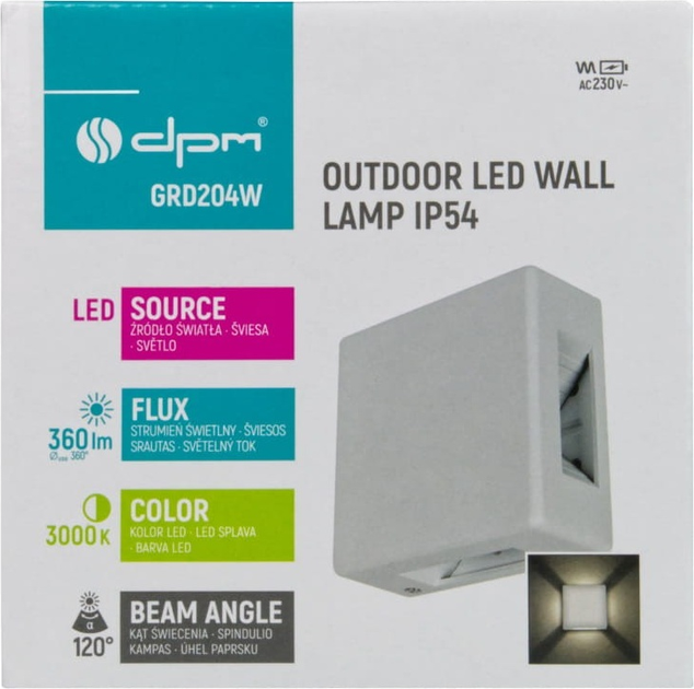 Kinkiet zewnętrzny DPM GRD204W Biały (5906881230480) - obraz 8