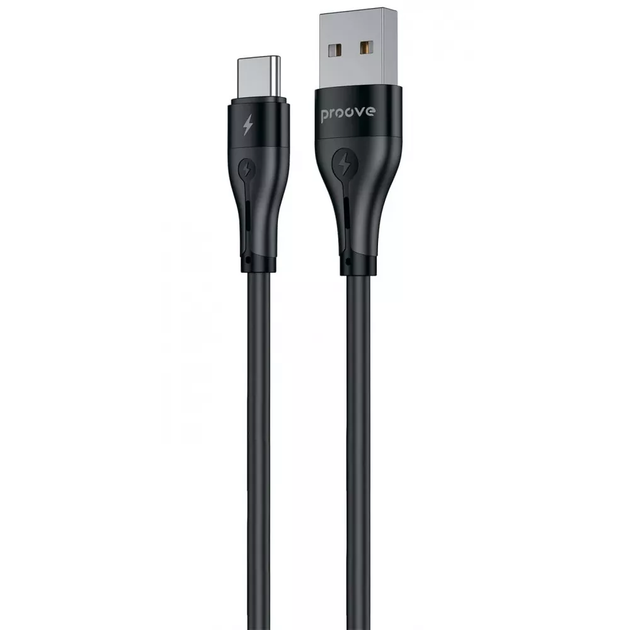 Кабель для зарядки Proove Soft Silicone, USB to Type-C, 3А, довжина 2 м, Чорний (CCSO20001221) - Фото 1 Кабель для зарядки Proove Soft Silicone, USB to Type-C, 3А, довжина 2 м, Чорний (CCSO20001221) - зображення 1