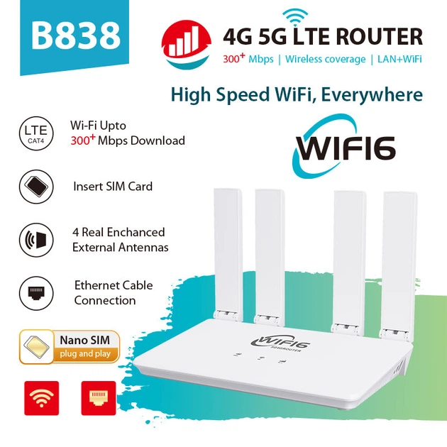 Wi-Fi роутер 4G CPE B838 з вбудованим 4G модемом, Type C – фото