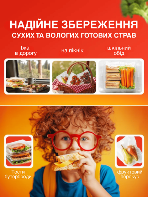 Вакууматор для продуктов Vac Saver 90W GTM вакуумный упаковщик для дома кухни упаковки сухих и влажных овощей мяса для длительного хранения пищи бытовой домашний кухонный - изображение 9
