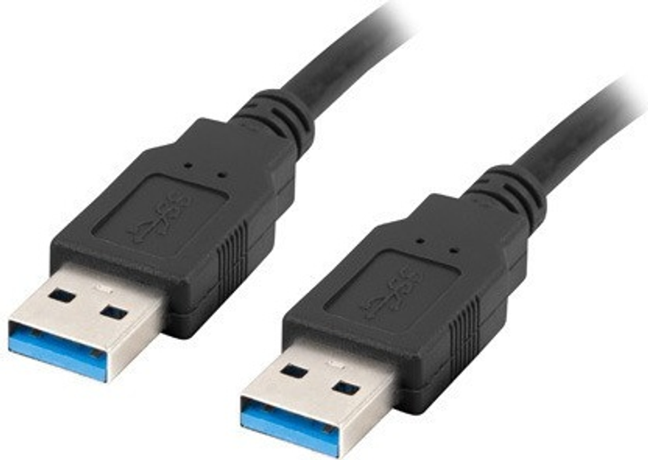 Kabel Lanberg USB-A 3.0 M/M 1 m Black (CA-USBA-30CU-0010-BK) - obraz 1