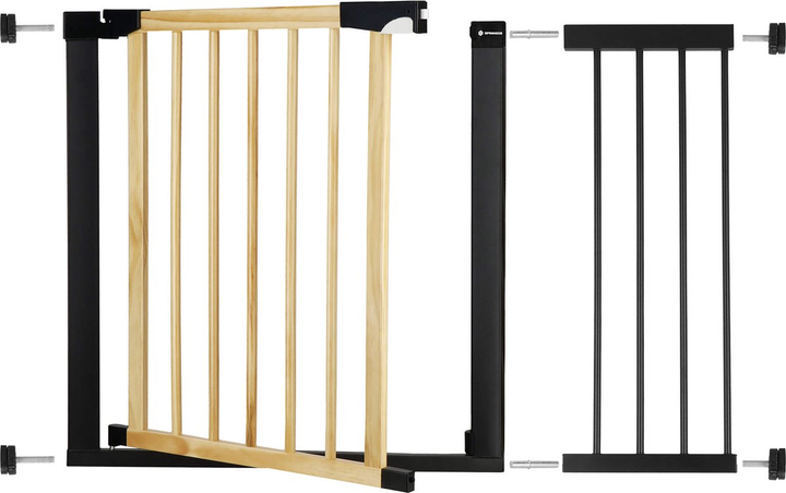Bramka ochronna Springos brązowo-czarna 75-110 cm (5907719470566) - obraz 3