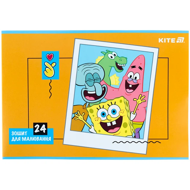 Набір альбомів для малювання Kite SpongeBob SquarePants 24 аркуші A4 на скобі 12 шт (SB25-242) - Фото 5 Набір альбомів для малювання Kite SpongeBob SquarePants 24 аркуші A4 на скобі 12 шт (SB25-242) - зображення 5