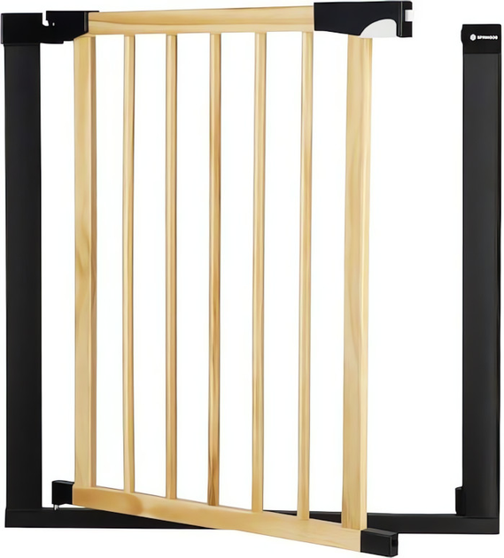 Bramka ochronna Springos brązowo-czarna 75-82 cm (5907719470535) - obraz 1