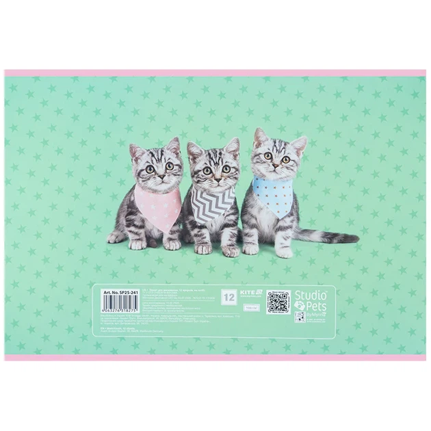 Набір альбомів для малювання Kite Studio Pets 12 аркушів A4 на скобі 20 шт (SP25-241) - зображення 4