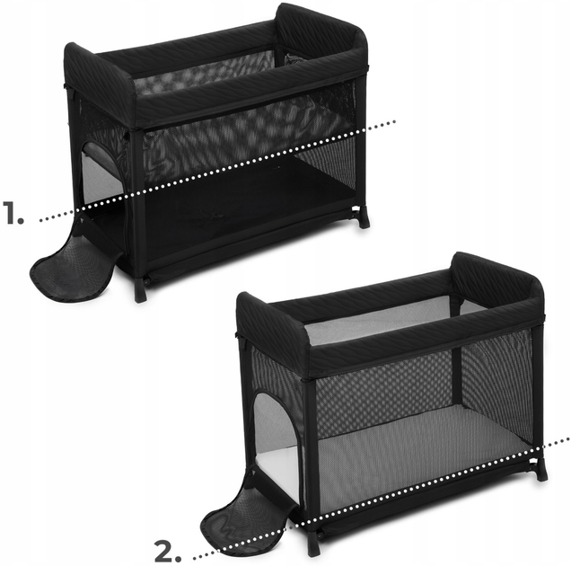 Łóżeczko turystyczne Kinderkraft Moon Dream Black (5902533925933) - obraz 9