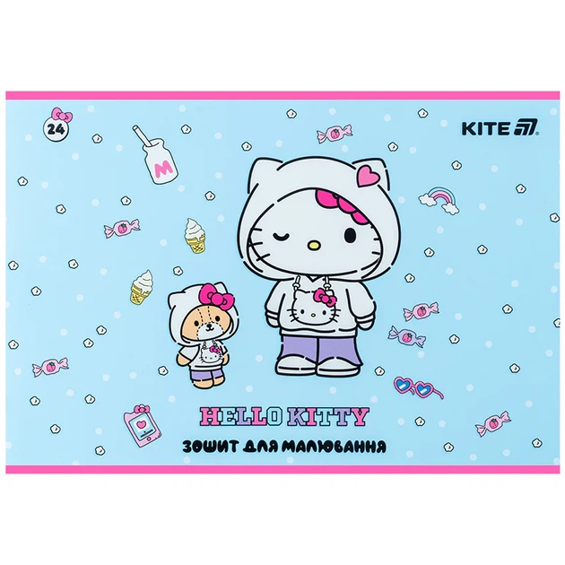 Набір альбомів для малювання Kite Hello Kitty 24 аркуші A4 на скобі 12 шт (HK25-242-1) - зображення 3