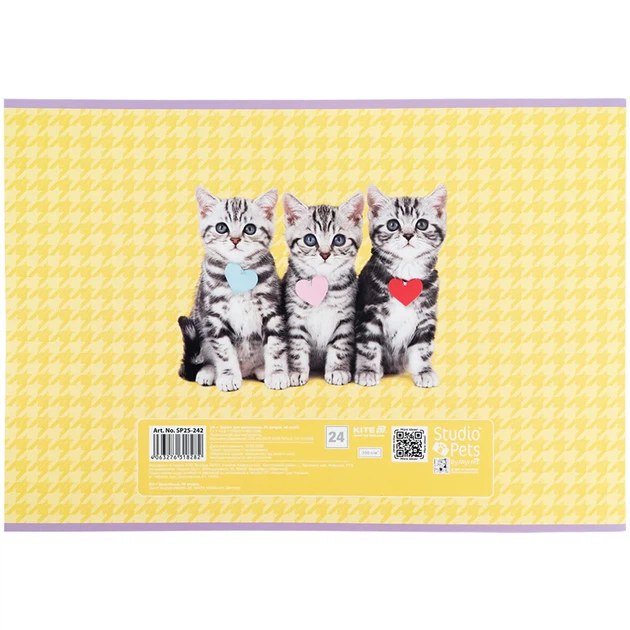 Набор альбомов для рисования Kite Studio Pets 24 листа A4 на скобе 12 шт (SP25-242) - Фото 6 Набор альбомов для рисования Kite Studio Pets 24 листа A4 на скобе 12 шт (SP25-242) - изображение 6