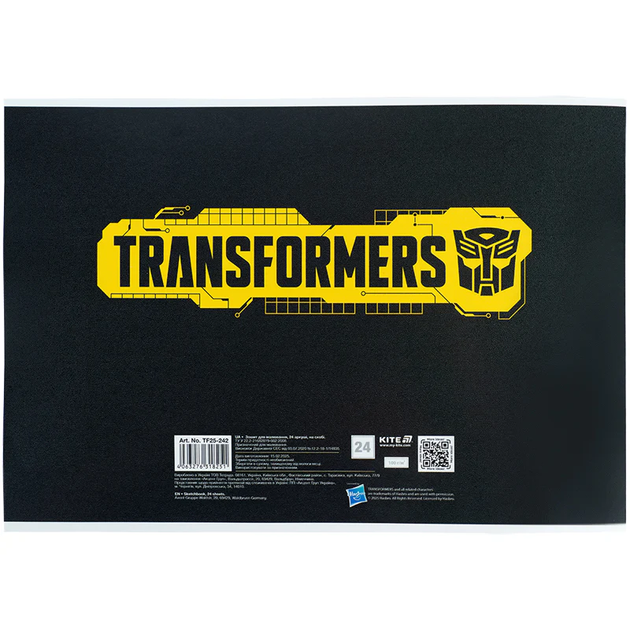 Набір зошитів для малювання Kite Transformers 24 аркуші A4 на скобі 12 шт (TF25-242) - зображення 8