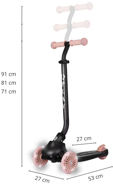 Самокат дитячий Qplay Sema Evo 3 в 1 Coral Pink (6310) (5061047482049) - зображення 10