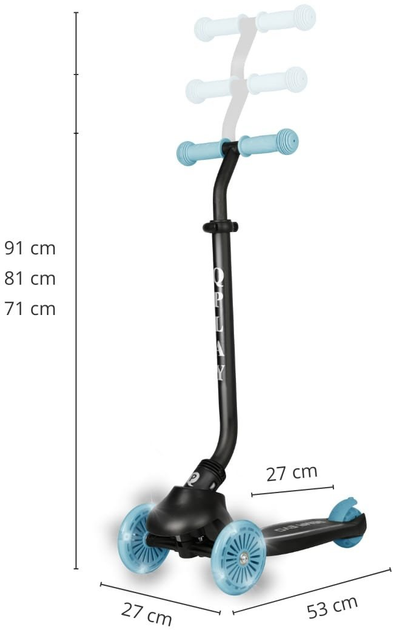 Hulajnoga dziecięca Qplay Sema Evo 3 w 1 Sky Blue (6311) (5061047482162) - obraz 6