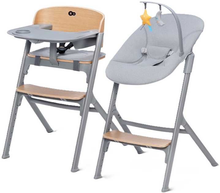 Дерев'яний стільчик для годування Kinderkraft Livy Oak з гойдалкою Calmee (5902533919031) - зображення 1