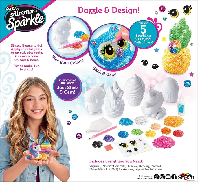Zestaw dla dziecięcej kreatywności Shimmer N Sparkle Crystal Gem Creations 65588S (884920655881) - obraz 3