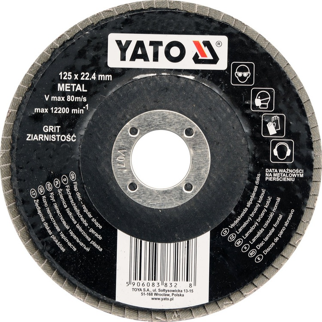 Ściernica YATO listkowa płaska P120 125 mm (YT-83276) - obraz 1