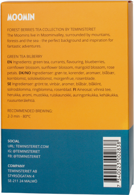 Зелений чай Teministeriet Moomin Bilberry 20 шт (7340023002838) - зображення 2