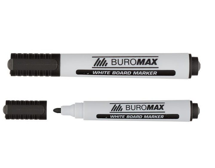 Маркер для дошок BUROMAX 8800-01 чорний (12), /BM.8800-01/ - Фото 1 Маркер для дошок BUROMAX 8800-01 чорний (12), /BM.8800-01/ - изображение 1
