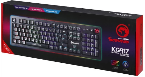 Клавіатура marvo kg917 механічна Multi-LED Mechanical Blue Switch usb - зображення 6