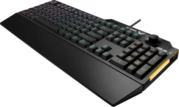 Клавіатура asus tuf Gaming k1 rgb 104key usb ua Black 90mp01x0-bkma00 - зображення 3