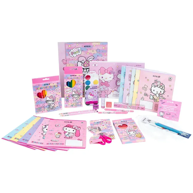 Набор канцтоваров первоклассника Kite Hello Kitty 28 предметов - Фото 2 Набор канцтоваров первоклассника Kite Hello Kitty 28 предметов - зображення 2