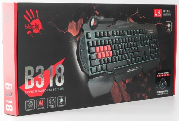 Клавиатура A4Tech b318 Bloody lk usb Black - изображение 5