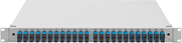 Panel optyczny Digitus Professional 19'' 1U 24 x SC duplex OS2 zmontowany do szafy/stojaka serwerowego (4016032278399) - obraz 2