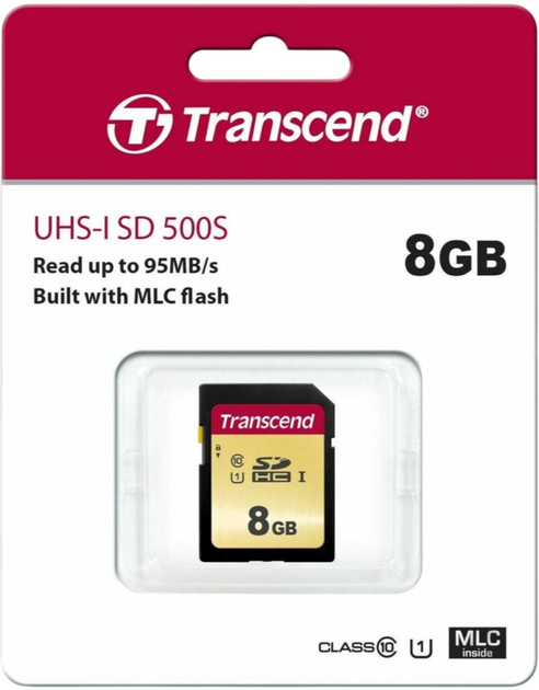 Karta pamięci Transcend 500S SDHC 8GB Class 10 UHS-I U1 (TS8GSDC500S) - obraz 2