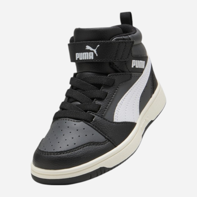 Дитячі демісезонні черевики для хлопчика Puma Rebound V6 Mid AC+ PS 39383229 31 (12UK) Чорні (4069156712614) - зображення 4