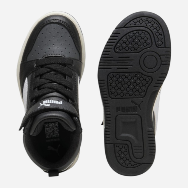 Дитячі демісезонні черевики для хлопчика Puma Rebound V6 Mid AC+ PS 39383229 27.5 (9.5UK) Чорні (4069156712591) - зображення 6