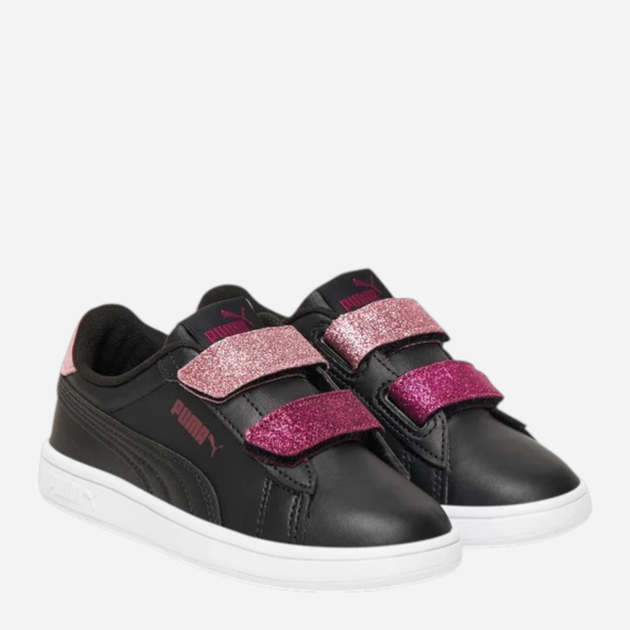 Дитячі кеди для дівчинки Puma Smash 3.0 L Glitter Velcro V PS 39560907 27.5 (9.5UK) Чорні (4069156882287) - зображення 2