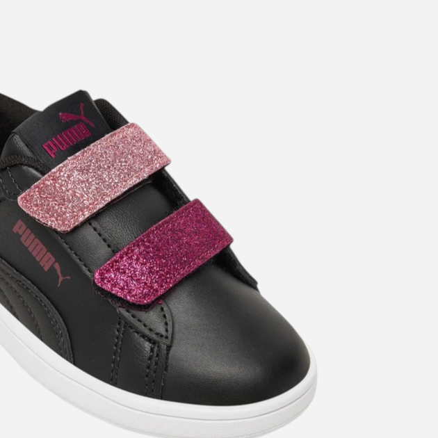 Дитячі кеди для дівчинки Puma Smash 3.0 L Glitter Velcro V PS 39560907 27.5 (9.5UK) Чорні (4069156882287) - зображення 6