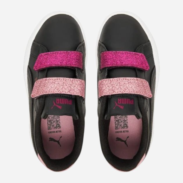 Дитячі кеди для дівчинки Puma Smash 3.0 L Glitter Velcro V PS 39560907 32.5 (13.5UK) Чорні (4069156882386) - зображення 4