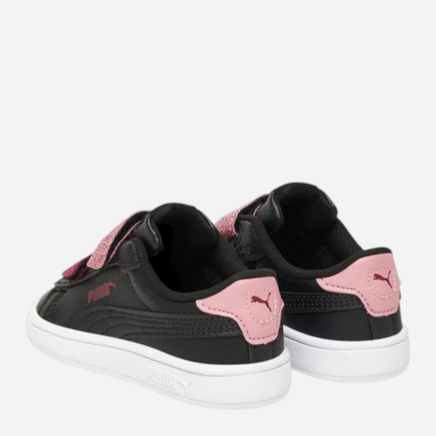 Дитячі кеди для дівчинки Puma Smash 3.0 L Glitter Velcro V Inf 39561007 23 (6UK) Чорні (4069156920774) - зображення 3