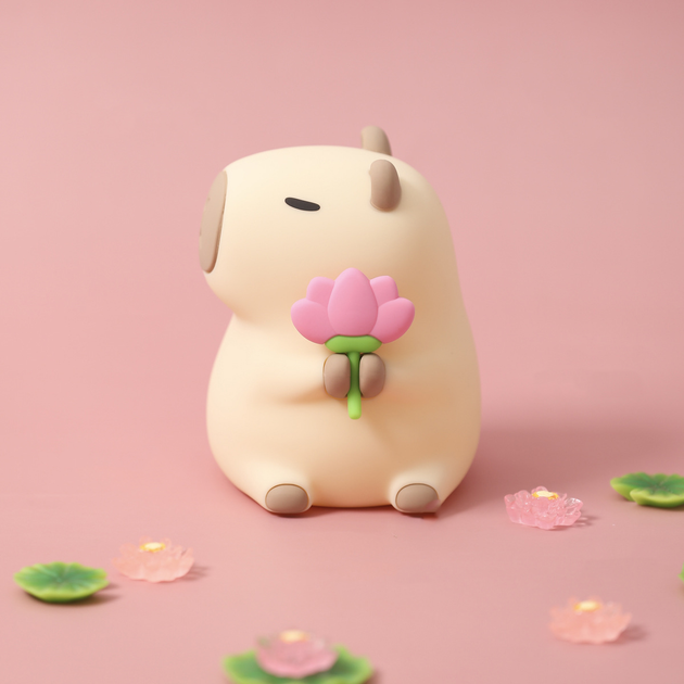 Ночник Capybara в форме капибары из силикона 7 цветов подсветки с таймером и сенсорным управлением - изображение 6