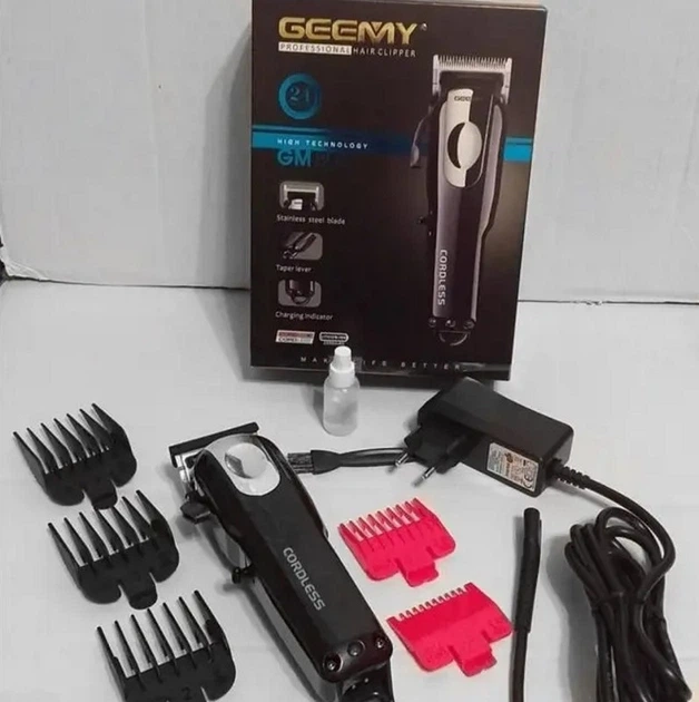 Професійна стрижкова машинка Gemei GM-805 бездротова 4 насадки - изображение 9