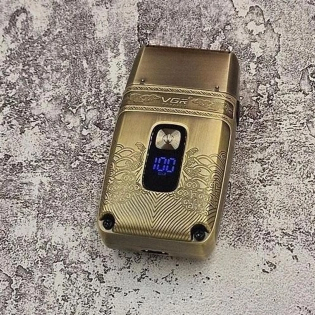 Професійна водонепроникна IPX6 електробритва для стрижки бороди та вусів з USB VGR V-335 Pro Золотистий + Чохол для зберігання - изображение 6