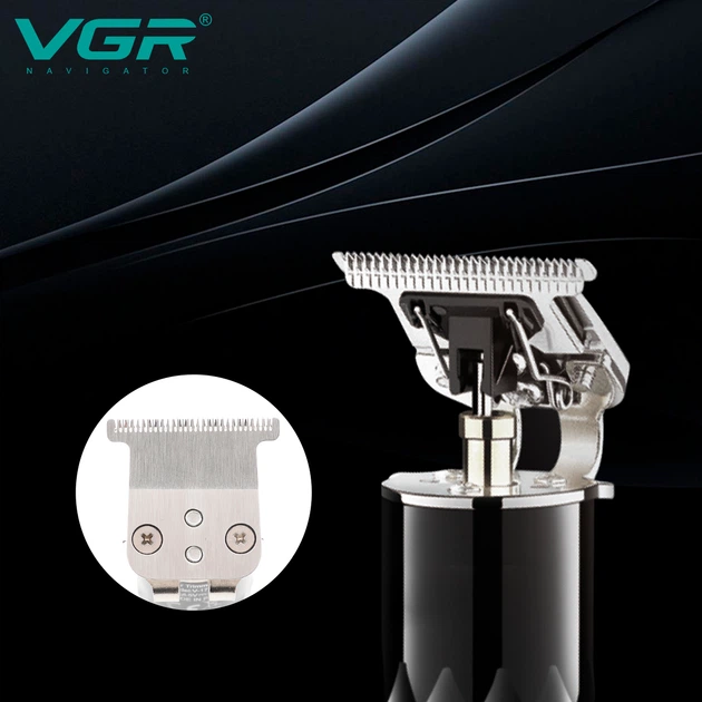 Акумуляторна машинка триммер для стрижки бороди та вусів з USB VGR V-170 Pro Чорний + Олія - изображение 6