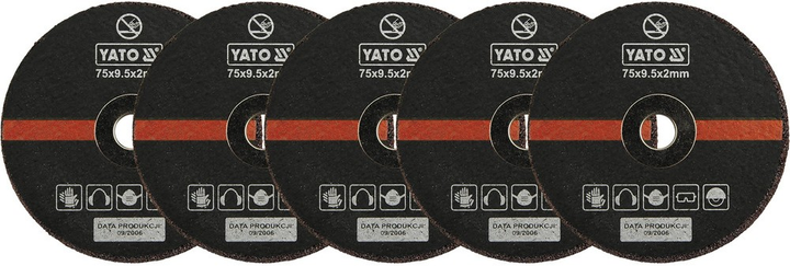 Диск для різання металу YATO 75 x 2 мм YT-0994 5 шт (5906083909948) - зображення 1