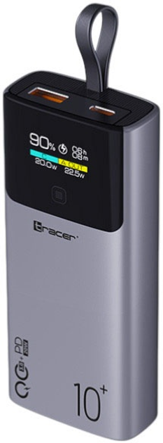 Powerbank Tracer Comet 10000mAh screen PD+QC Silver (5907512876756) - obraz 1