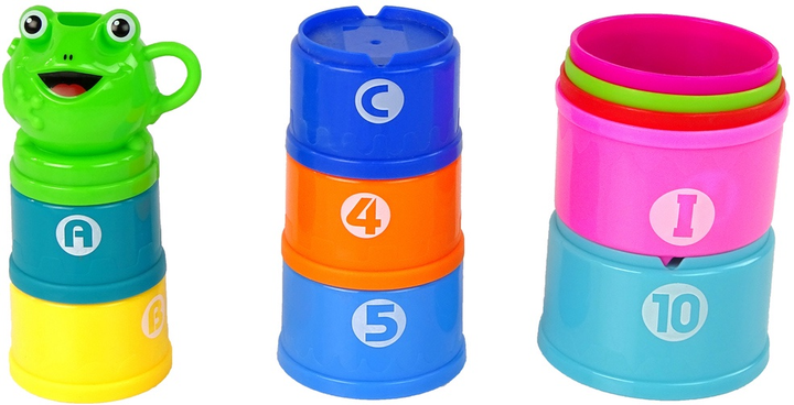 Piramidka edukacyjna Lean Toys Kubeczki do kąpieli z liczbą liter 12233 (5904665999776) - obraz 3