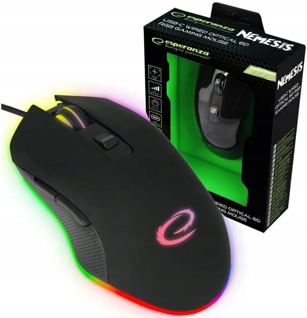 Mysz Esperanza MX302 Nemesis USB Black (5901299945452) - obraz 4