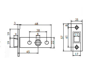 Защёлка APECS 5400-AB(UA) бронза (1 шт) - Фото 2 Защёлка APECS 5400-AB(UA) бронза (1 шт) - изображение 2