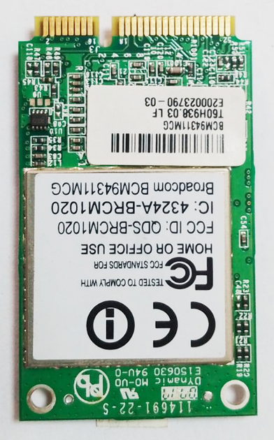 WI-FI адаптер Broadcom BCM94311MCG (54 Mbps, mini PCI-E, 2.4 GHz) Б/В - изображение 2