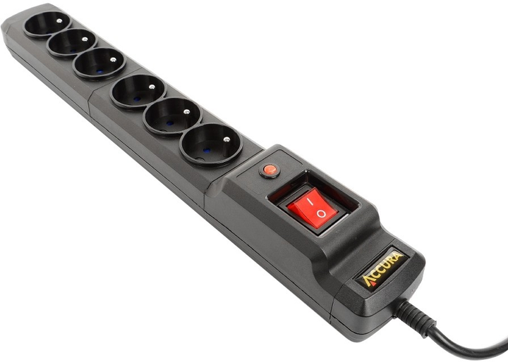 Мережевий фільтр Accura Premium Crux 1.5 м 6 розеток Black (ACC4022) - зображення 2