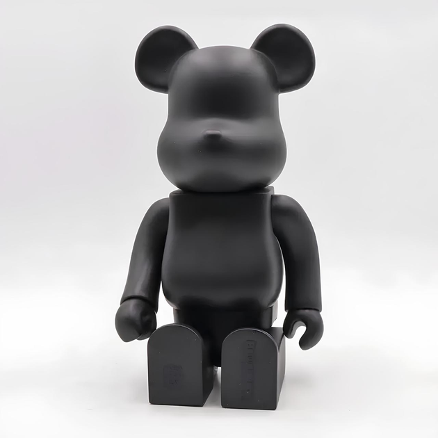 Дизайнерская игрушка Беарбрик черный. Статуэтка Bearbrick 28