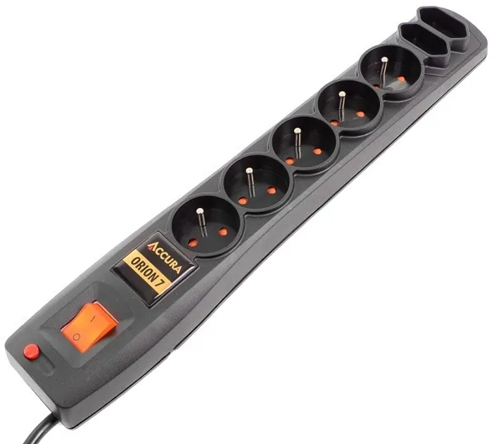 Listwa zasilająca Accura Premium Orion 3 m 7 gniazd Black (ACC4013) - obraz 1