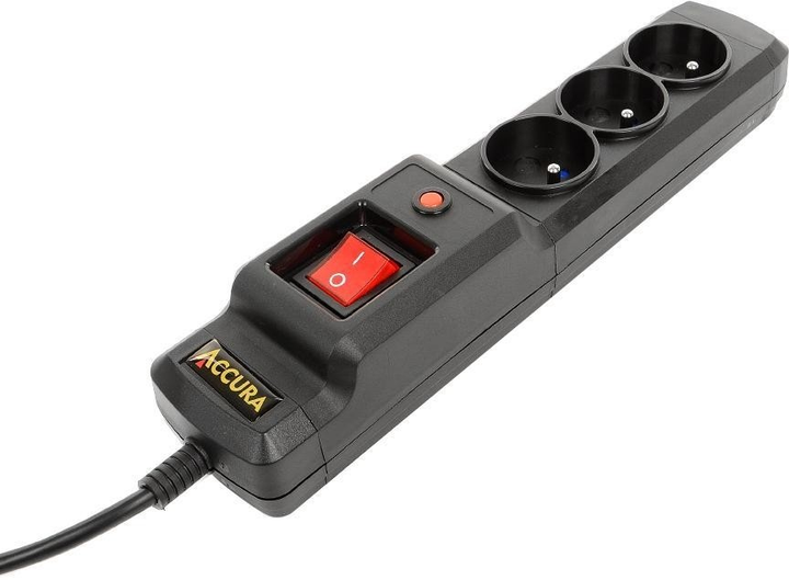 Listwa zasilająca Accura Premium Sagitta 3 m 3 gniazda Black (ACC4013) - obraz 1