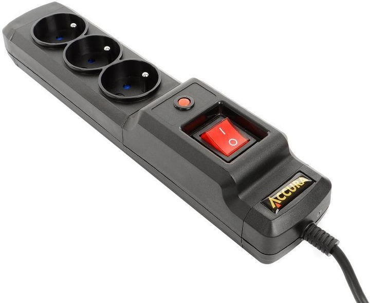 Listwa zasilająca Accura Premium Sagitta 3 m 3 gniazda Black (ACC4013) - obraz 2